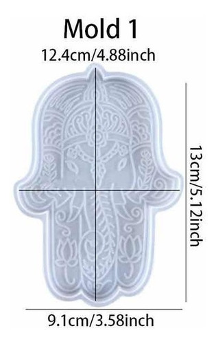 Imagen 1 de 1 de Molde De Silicona Mano Hamsa Ideal Resina