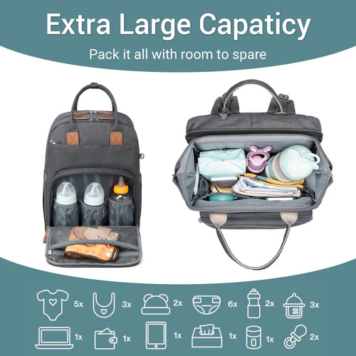 Mochila Para Pañales Multifunción Gran Capacidad Impermeable