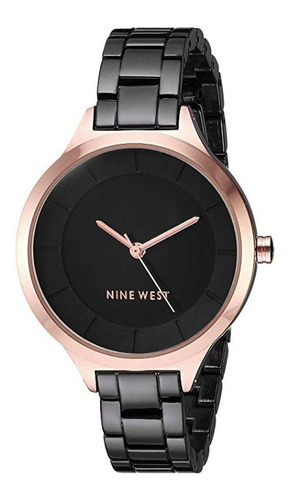 Nine West Reloj De Diseñador Mano Mujer Cuarzo 2225bkrt Ev