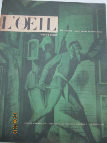 Revista L'oeil Arte Paris 1955 De Colección Nª 3