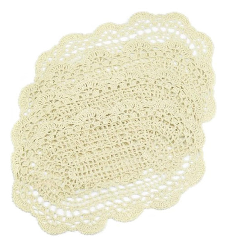 Kilofly Crochet Cotton Lace Placemats Doilies 4 Piezas Ovala