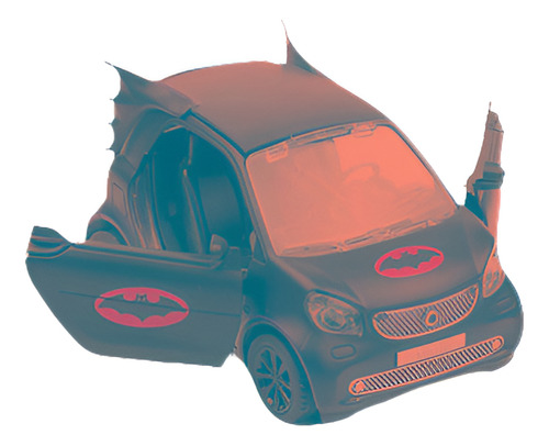 Batman Coche Smart Fortwo Modelo Aleación Negro Diecast Rega