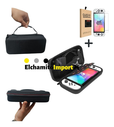Imagen 1 de 5 de Estuche Transnportable + Lamina Mica Nintendo Switch Oled