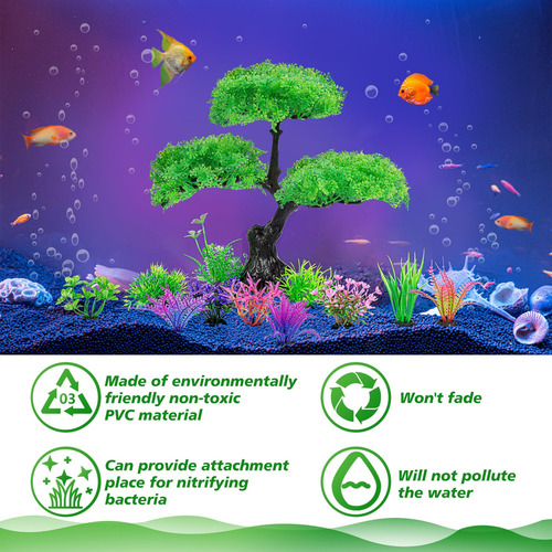 Decoração De Plantas De Plástico Artificial Para Aquário Ame