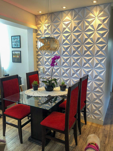 Imagem 7 de 10 de Painel De Parede 3d Revestimento Placas Pvc 50cm50cm Kit 9m²
