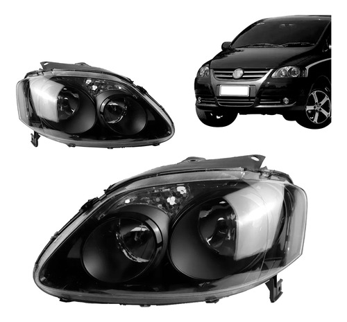 Par Farol Fox 09 10 Auxiliar Foco Duplo Máscara Negra