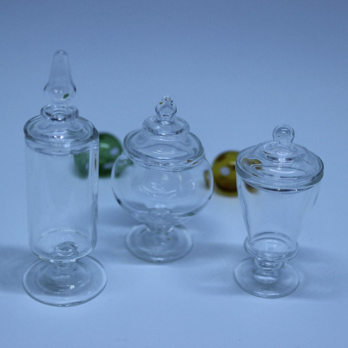 1:12 Jarra De Vidrio En Miniatura Con Tapa Casa De Tipo 3