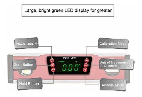 Nivel Torpedo Digital 10 Transportador Iman Neodimio Led