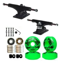 Comprar Truck Skate 139mm + Rodas 53mm+ Rolamento Abec 15+ Parafusos Cor Roda Verde