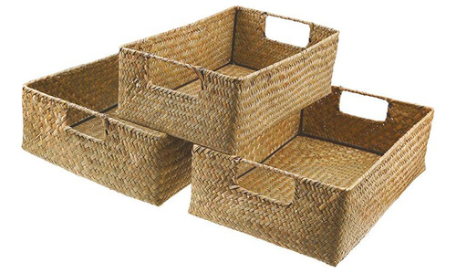 Cesta De Armazenamento Feita À Mão Com Alça De Tecido De ALG