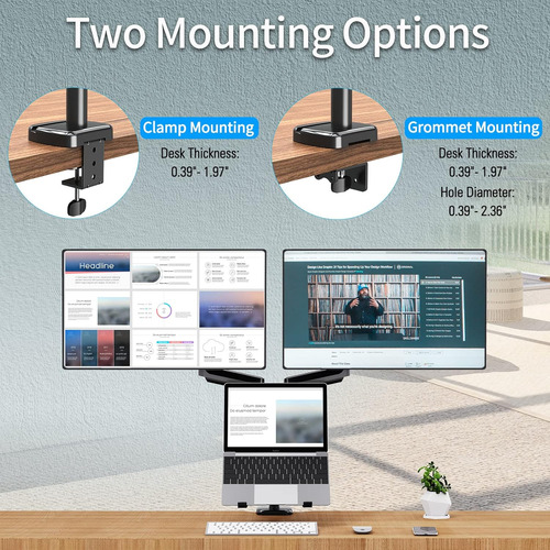 Monitor Duplo De Montagem E Suporte Para Laptop, Monitor De