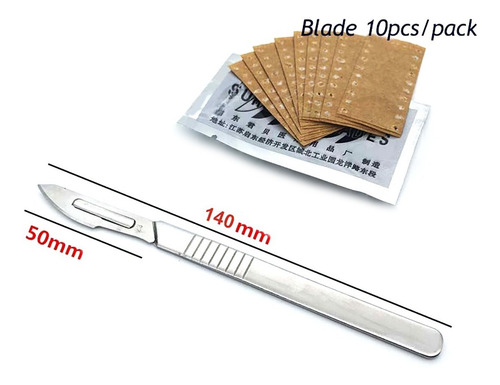 Bisturí De Precisión Metálico Con 10 Cuchillas Sv-0174