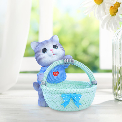 Bandeja De Gato Figura Cat Home Decor Sculpture Estilo C