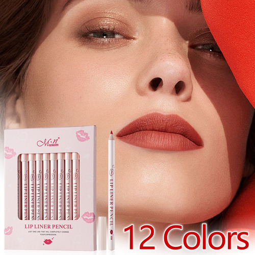 Juego De Lápices Labiales Mate De 12 Colores C, Fácil De Usa