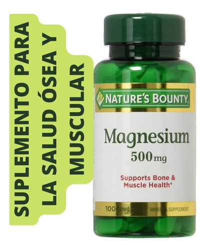 Suplemento De Magnesio 500 Mg Nature´s Bounty 100 Pzas Sabor Sin Sabor