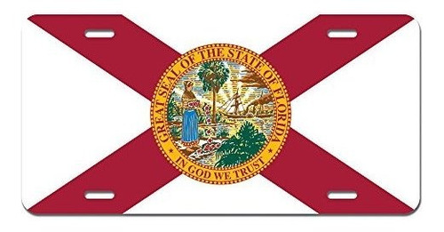 Bandera De Estado De Florida Placa De Etiqueta De Licencia D