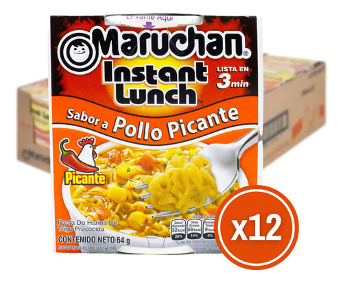 Sopa Instantanea Maruchan Pack X12 Sabor A Pollo Picante