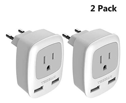 Adaptador De Enchufe De Viaje Europeo Tessan Universal De En