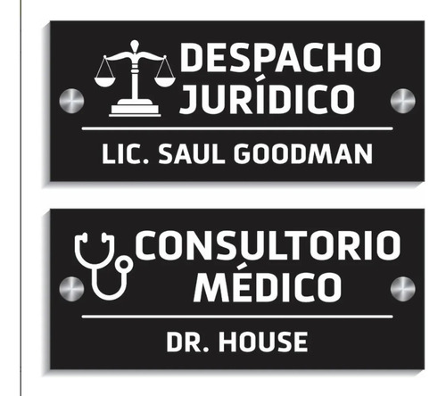 Placa Profesional En Acrílico Con Separadores