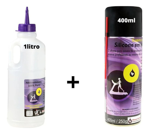 Kit Silicone Líquido Lubrificante Esteira E Em Spray