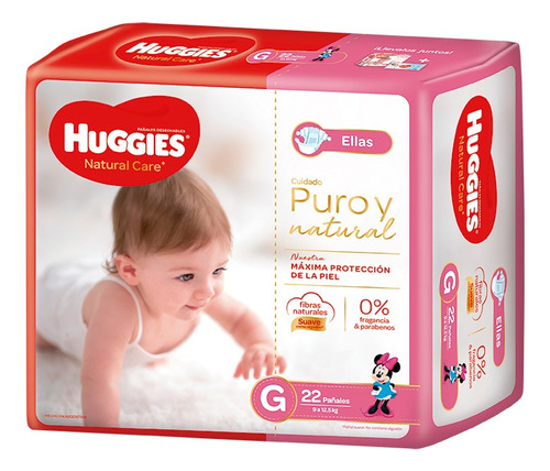 Pañales Huggies Natural Care para ellas  G