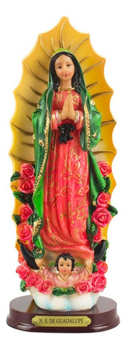 Nossa Senhora De Guadalupe Imagem Religiosa Resina 21,5 Cm Cor Coral