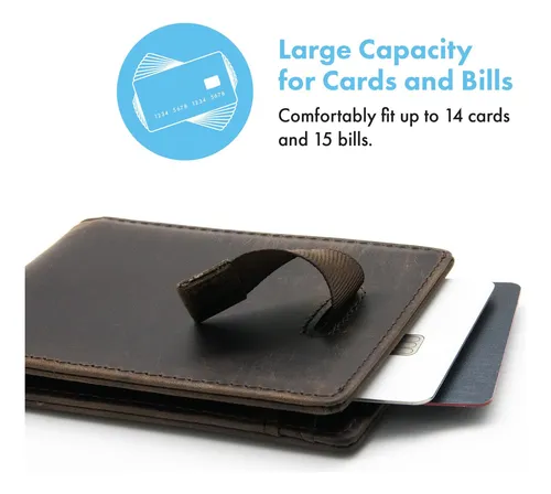 Only Brand Cartera Minimalista De Cuero Genuino Plegable Con