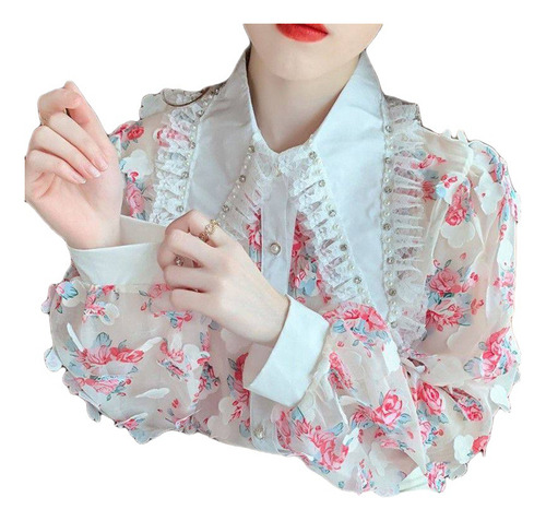 Camisa Dulce Con Cuello De Muñeca Para Mujer, Versión Corean