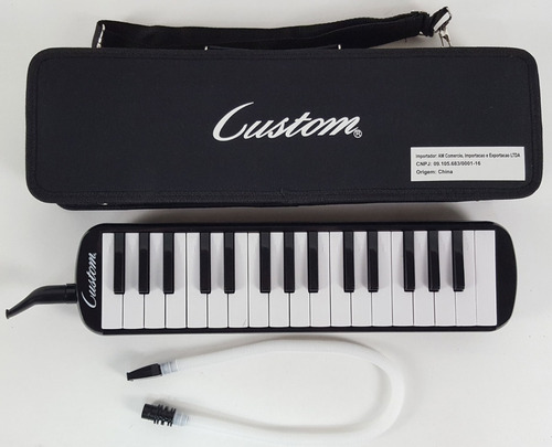 Imagem 3 de 3 de Escaleta Custom 32 Teclas Profissional Estojo Promoção Preto
