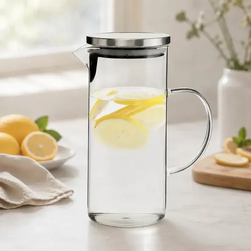 Jarra Vidro Borossilicato 1,4L Tampa Inox