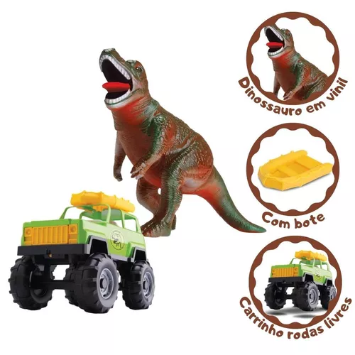 Dinossauro Dinocar Carrinho Rodas Livres Mister Brinquedo Infantil -  Colorido