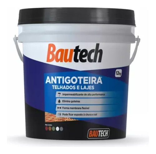 Manta Líquida Anti Goteira Bautech 12kg Kit Com 4 Baldes