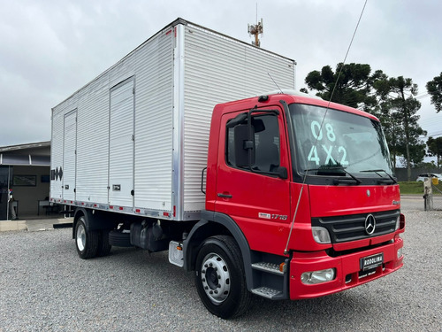 Mercedes Benz Atego 1718 Baú Furgão Vermelho Ano 2007/08 4x2