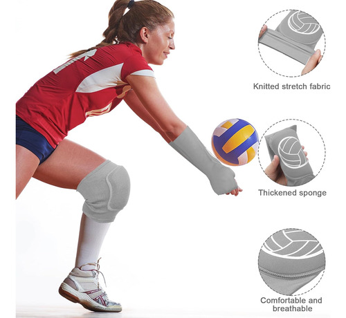 Conjunto De Rodilleras De Voleibol Y Mangas De Brazo De...