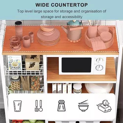Estantería Multicapa Cocina 80cm, Ahorra Espacio. Negro