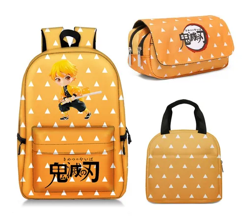 Juego De 3 Mochilas estuche De L piz bolsa De Almuerzo Meses sin