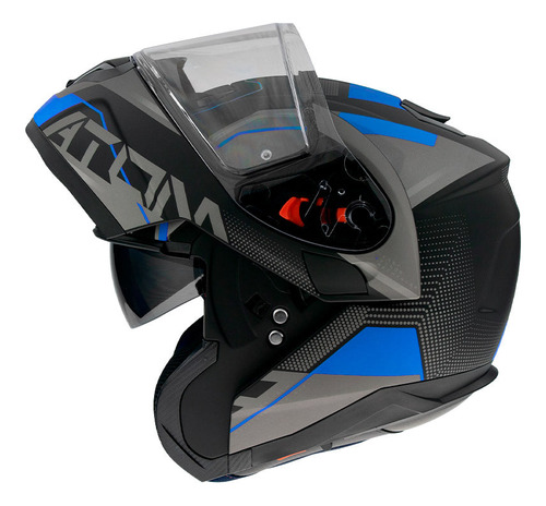 Casco De Moto Mt Helmets - Atom Sv Quark A7 Azul Mate