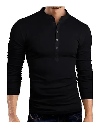 Playeras manga larga slim fit sale