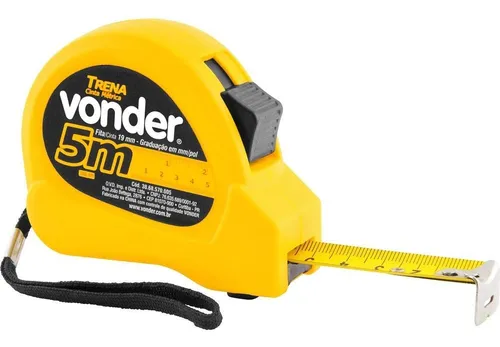 Trena Profissional De Bolso 5 Metros Fita De Aço Vonder