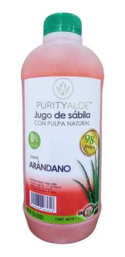 Purity Aloe Jugo De Sábila (aloe Vera), Litro Sabor Arándano