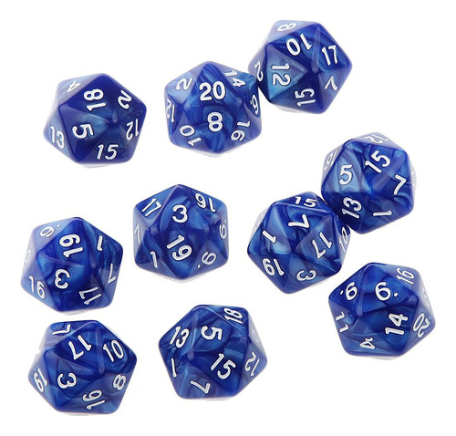20pcs D20 Dados Poliédricos De 2 Colores Para Enseñanza De
