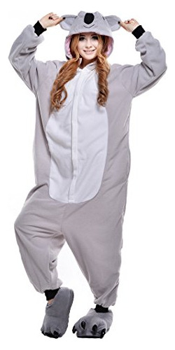 Gris Koala Disfraz Sleepsuit Adulto Onesies Pijamas