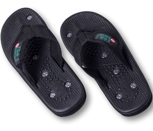 Chinelo De Dedo Magnético Terumi T-a Preto Com 14 Imãs 41/42