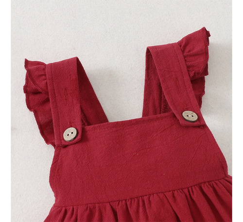 2pcs Mameluco Verano Tierno De Tirantes Bebé 0-9 M Con Gorro Bordó 6-9 M Geométrico