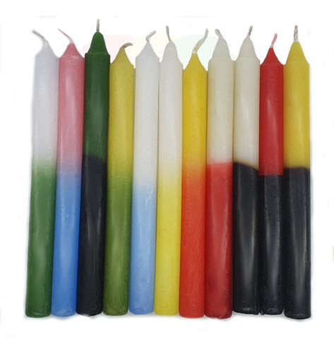 Velas Quilo Bicolor Vela Palito Duas Cores 28 Velas ( 1kg)