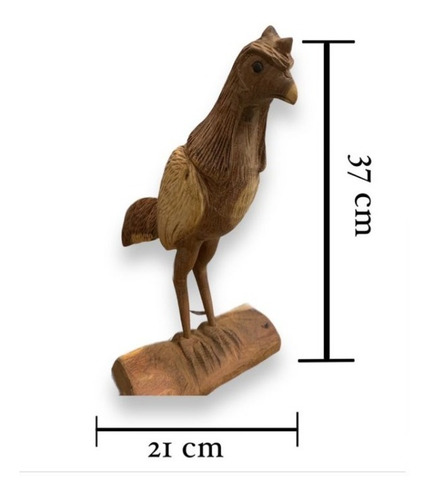 Imagen 2 de 5 de Gallo De Madera Decorativo