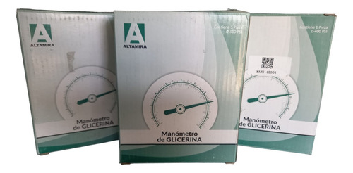 Manometro 400 Psi/0-28 Kg Glicerina Altamira Caratula 4pulg.