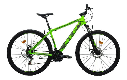 Mountain bike SLP 10 Pro R29 18" 21v frenos de disco mecánico cambios Shimano Tourney TZ400 y Shimano Tourney TZ500 color verde/gris con pie de apoyo  