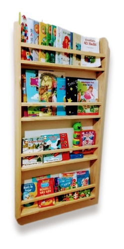 Librero Montessori Infantil Revistero Juguetero Rústico