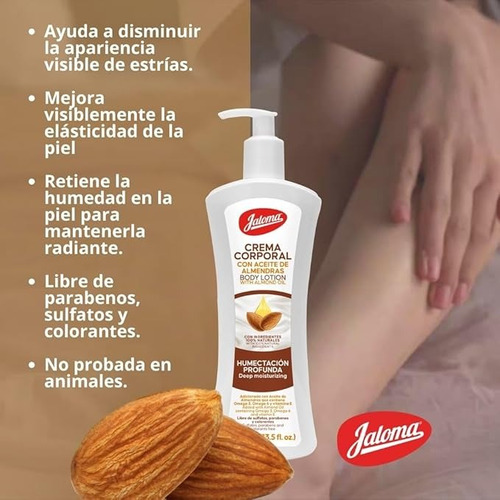 3 Crema Corporal Jaloma Aceite De Almendras 400ml